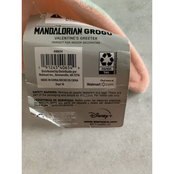 Star Wars The Mandolorian Grogu 19” Valentine Greeter Plush - Picture 7 of 10